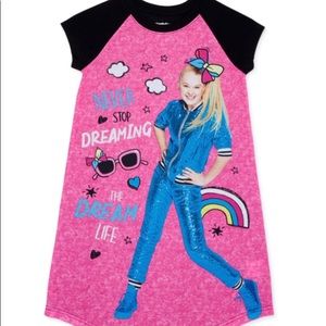 Jojo Siwa Girls Short Sleeve Nightgown  - Size 8